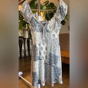 Blue and White Patterned Dress